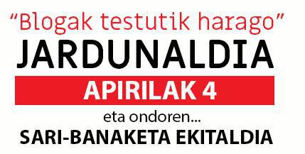 'Blogak testutik harago' jardunaldia apirilaren 4an