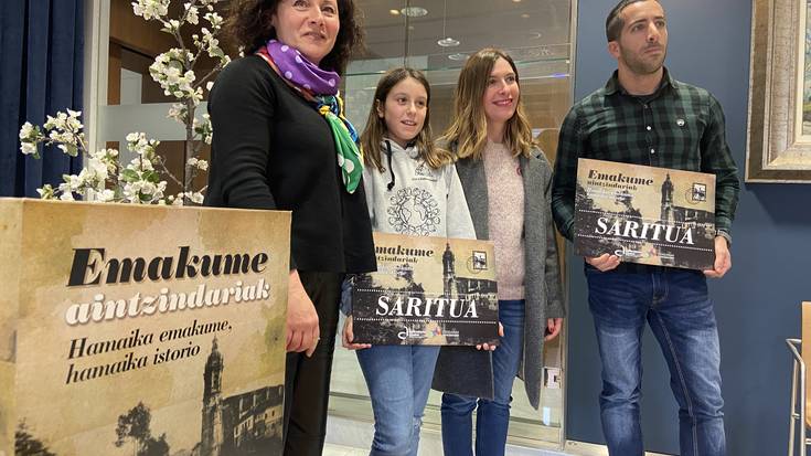 Deiene Perez, Andoni Barañano, Juan Luis Artabe eta Esther Diana, 'Emakume aitzindariak' postal lehiaketako irabazle