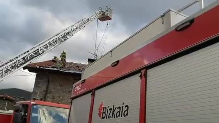 [BIDEOA]: Baserri batek su hartu du Abadiñon