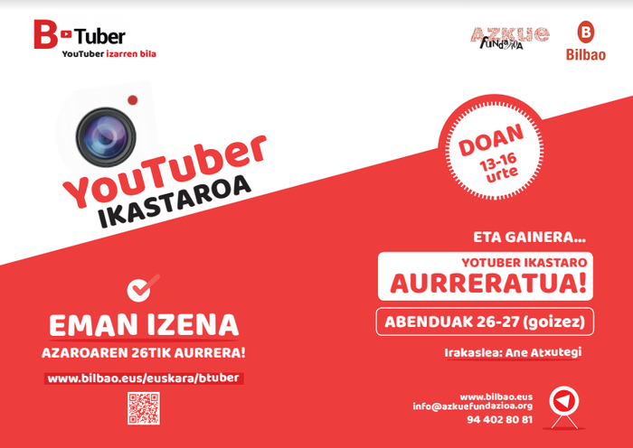 Dagoeneko eman daiteke izena Btuber ikastaroetan