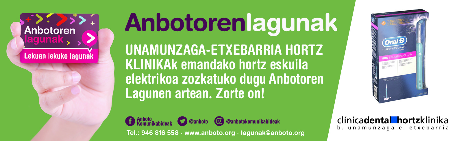 Unamunzaga-Etxebarriak emandako hortz eskuila zozketatuko du ANBOTOk