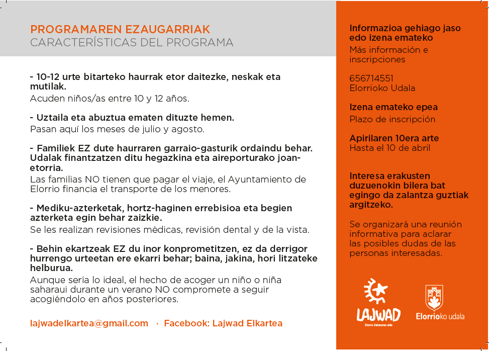 Hartu haur saharaui bat udan 