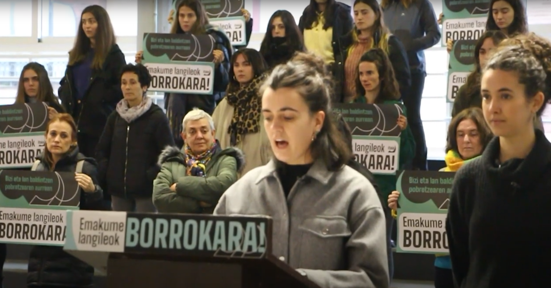 Manifestaziorako deia, zaintza eta garbiketa zerbitzuetan lan egiten duten emakumeen "prekarietatea" salatzeko
