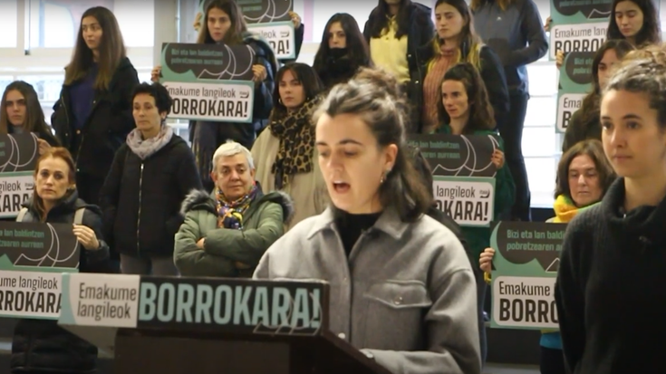 Manifestaziorako deia, zaintza eta garbiketa zerbitzuetan lan egiten duten emakumeen "prekarietatea" salatzeko