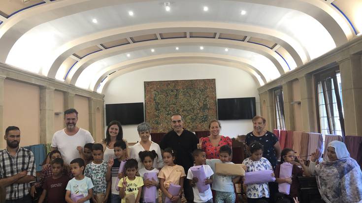 Harrera egin diete Saharatik Durangaldera iritsi diren umeei