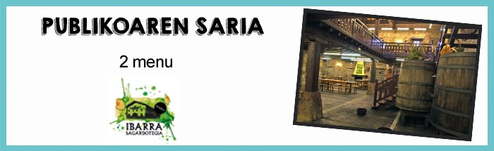 Ibarra sagardotegian menu bi eskualdez kanpoko argazkirik bozkatuenarentzat