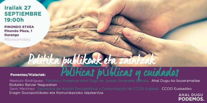 Politika publikoak eta zaintzak hitzaldia Pinondo Etxean