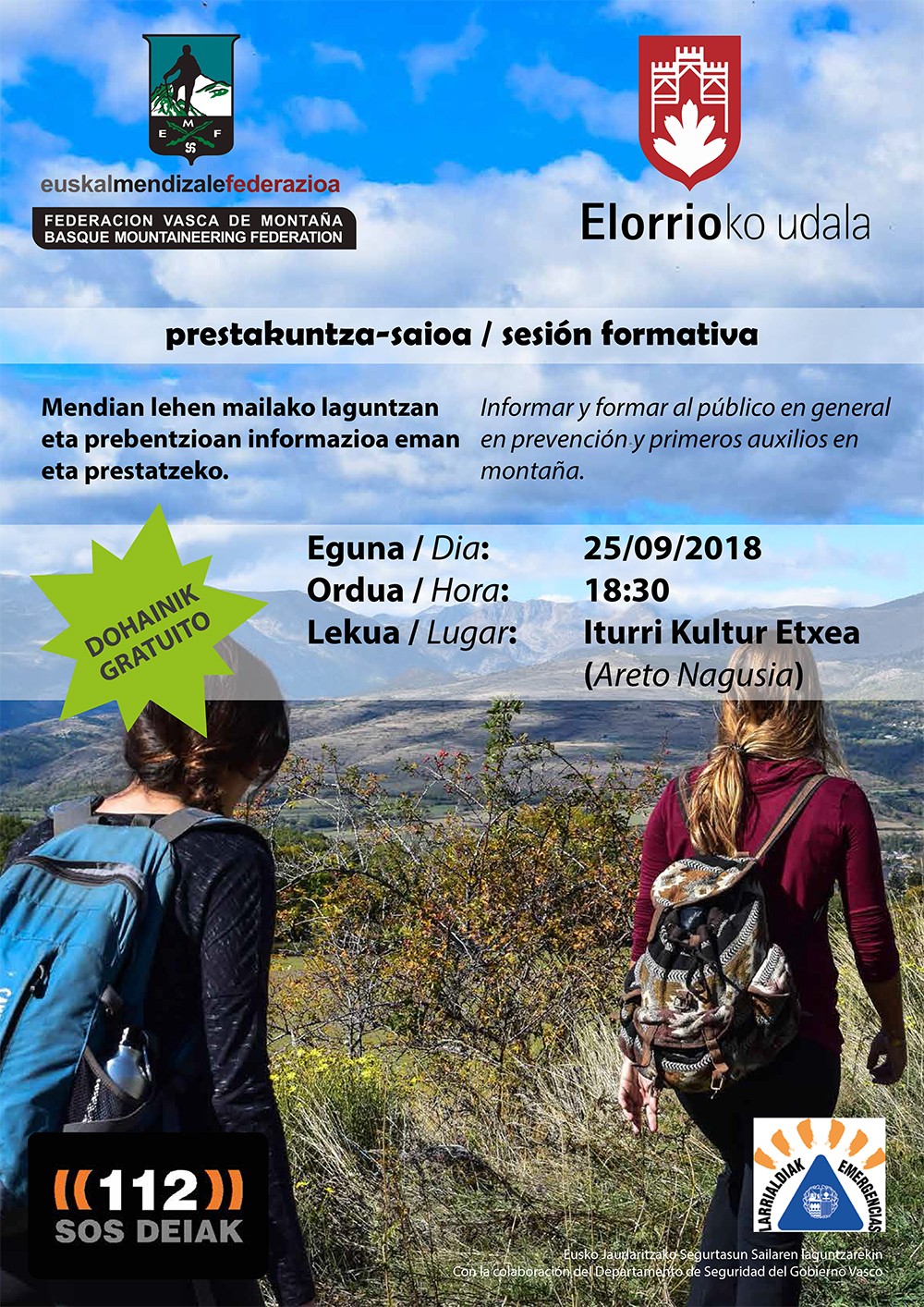 Mendian lehen mailako laguntza eta prebentzioa