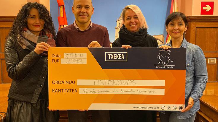 Iurretako Gertasportek 2.890 euro batu ditu Aspanovas elkartearentzat