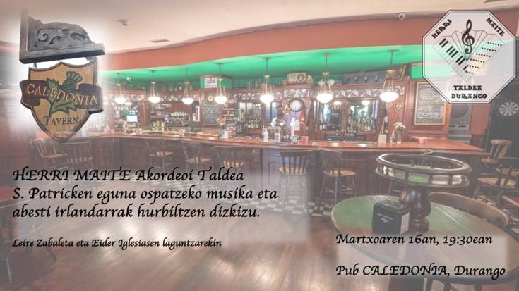 San Patrick egunaren ospakizuna Herri Maite akordeoi taldeagaz
