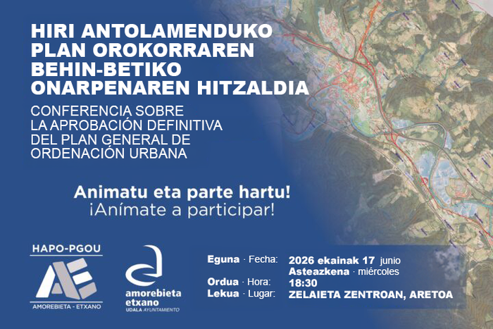 Hiri Antolamenduko Plan Orokorraren behin-betiko onarpenaren hitzaldia