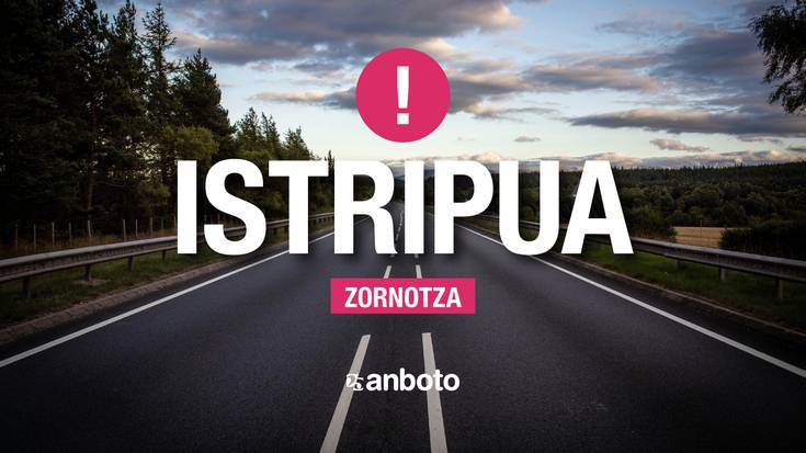 Auto-ilarak AP-8an, Zornotzan, auto batek bidetik irten eta gero