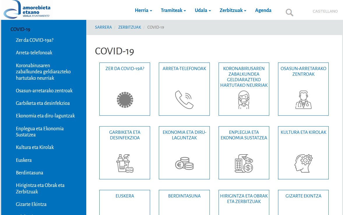 Koronabirusaren informazioari lotutako atal berria estreinatu du Zornotzako Udalaren web orriak