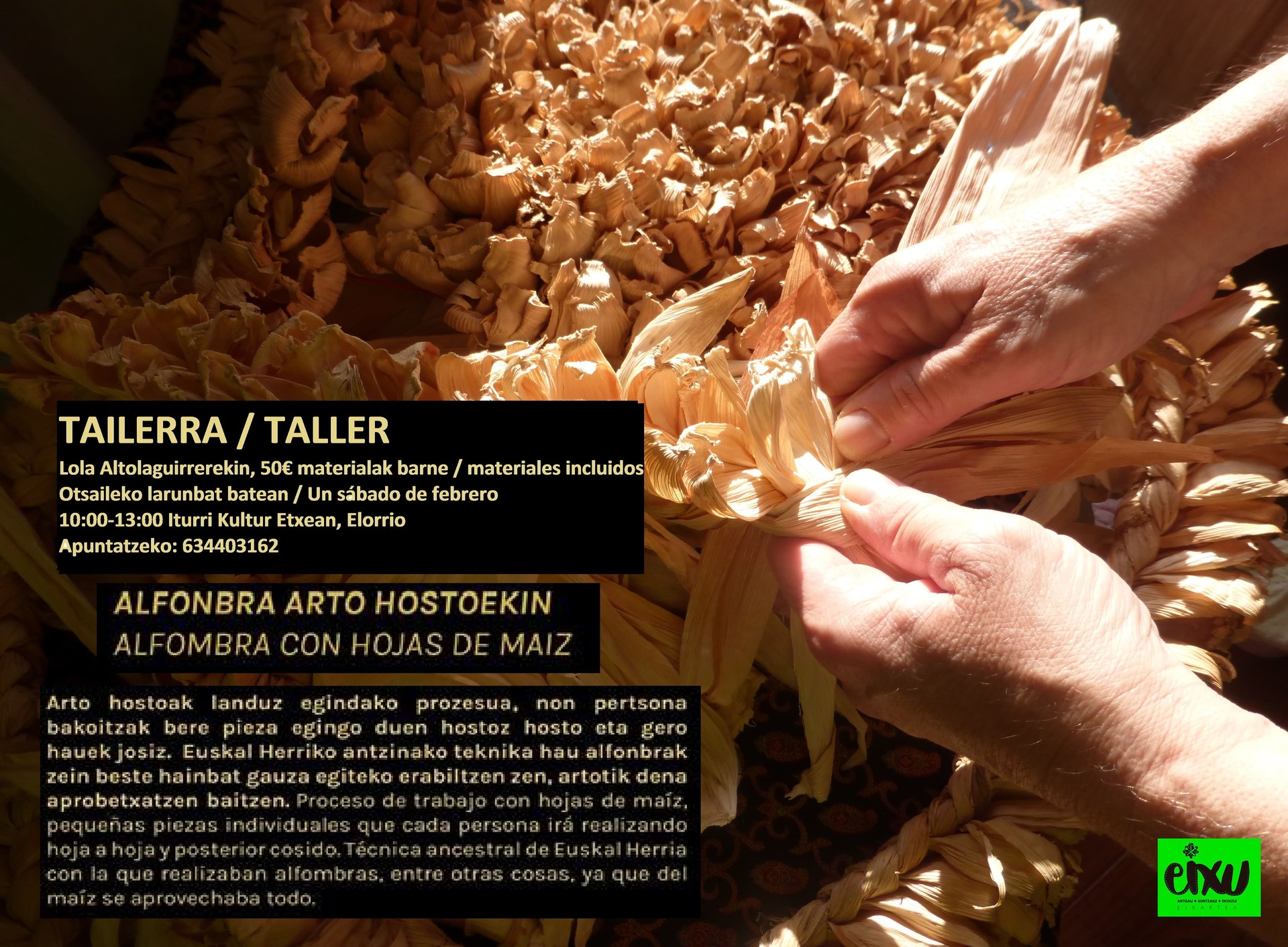Arto hostozko alfonbra ikastaroa