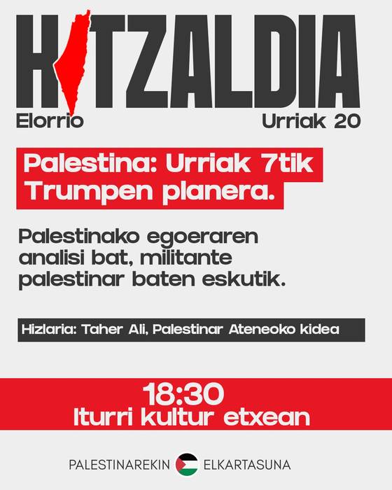 'Palestina: urriak 7tik Trumpen planera'