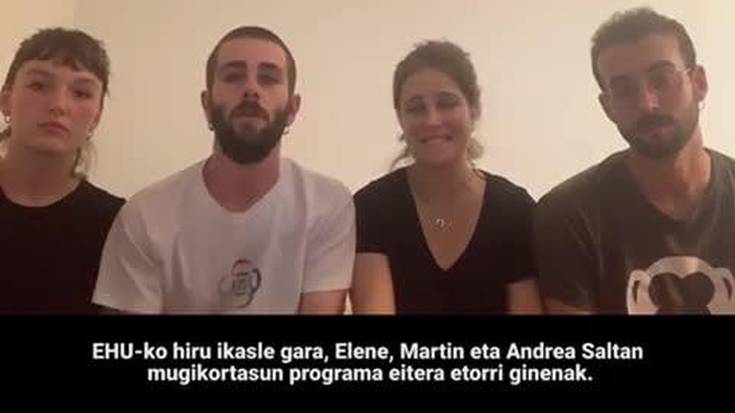 [BIDEOA]: EHUko hiru ikasle Argentinatik Euskal Herrira itzuli ezinda daude, tartean Elene Quintana abadiñarra