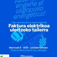 Faktura elektrikoa ulertzeko tailerra